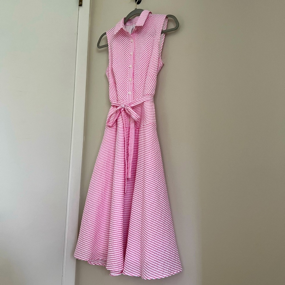 Donna Morgan pink striped dress